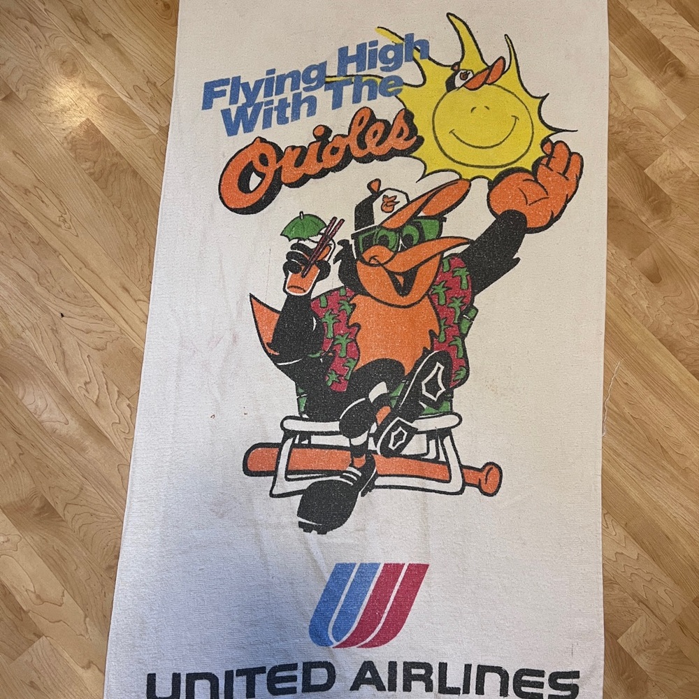 Orioles Themed Bath Towel - White